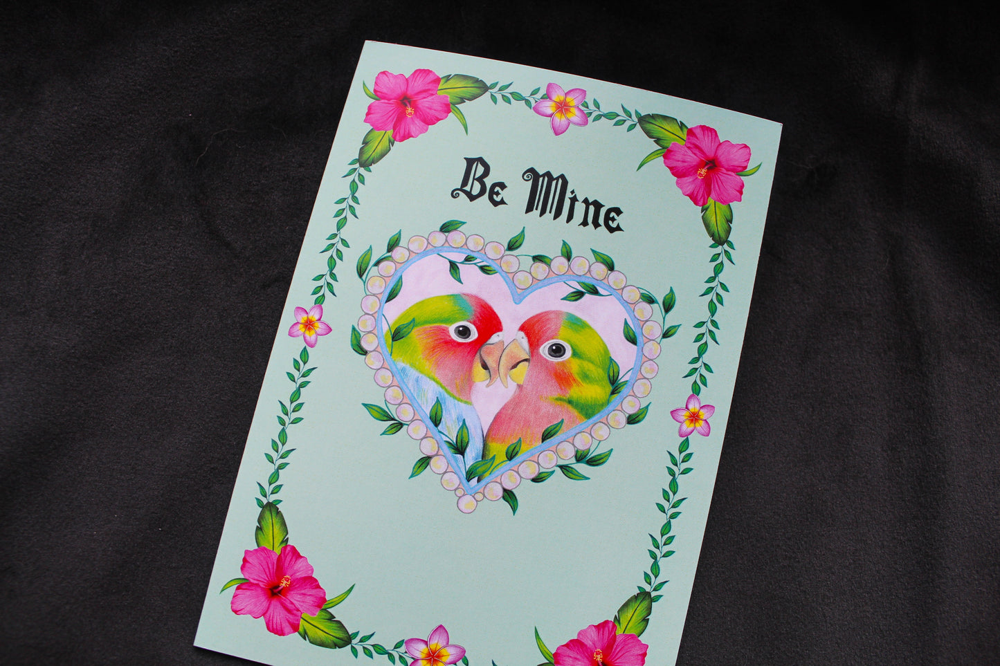 Be Mine Love Birds Greeting Card