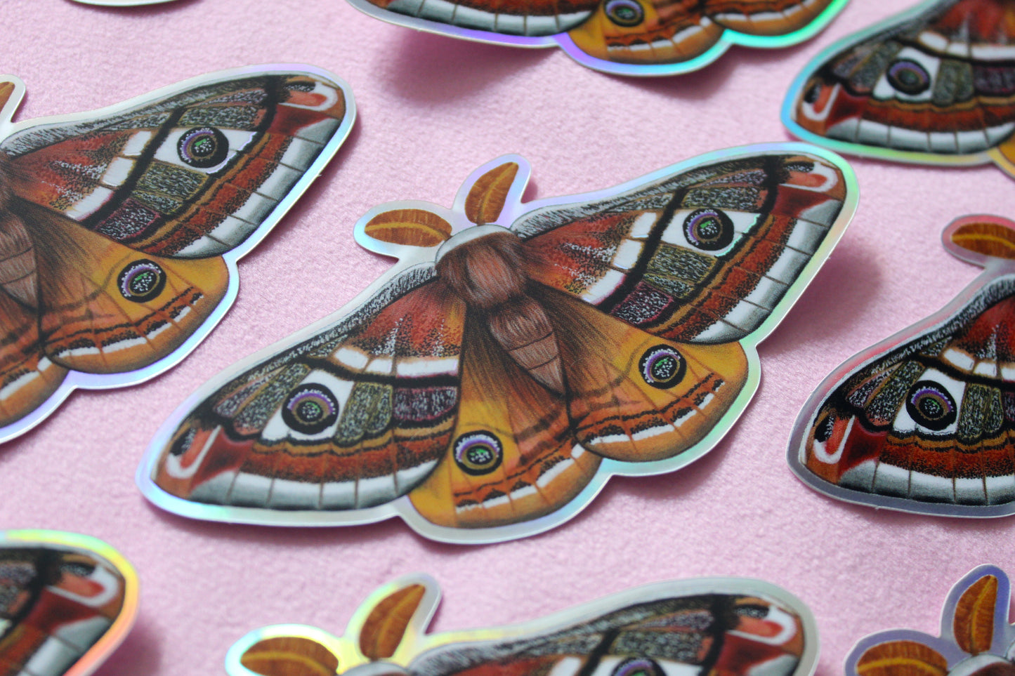 Emperor Moth Holographic Vinyl Sticker