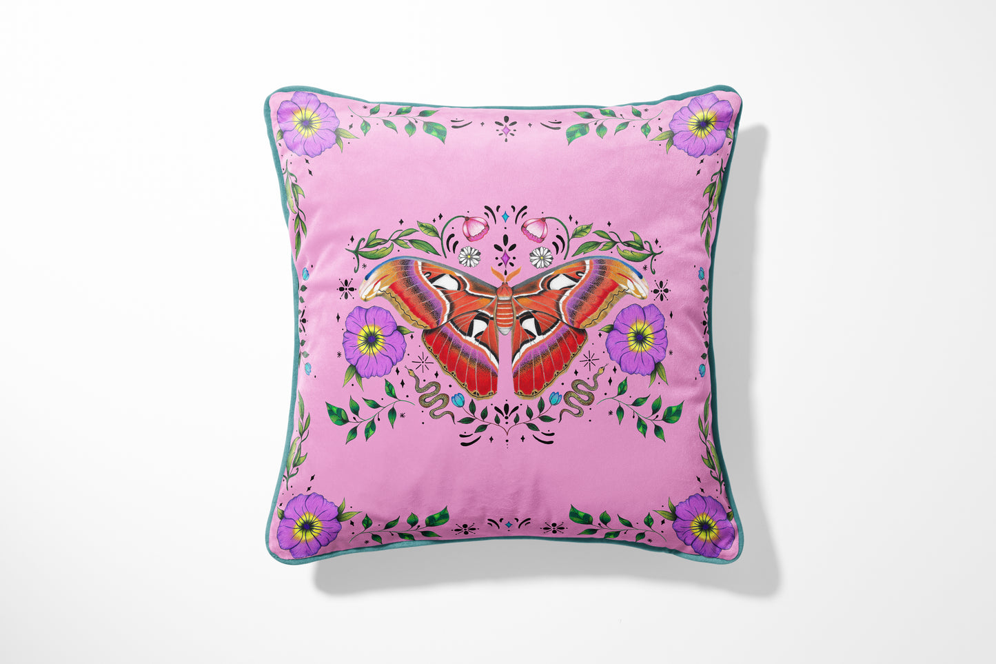 Atlas Moth Pink Cushion Cover