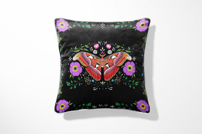 Atlas Moth Black Cushion Cover