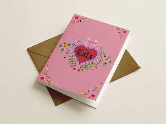 Cats Heart Greeting Card