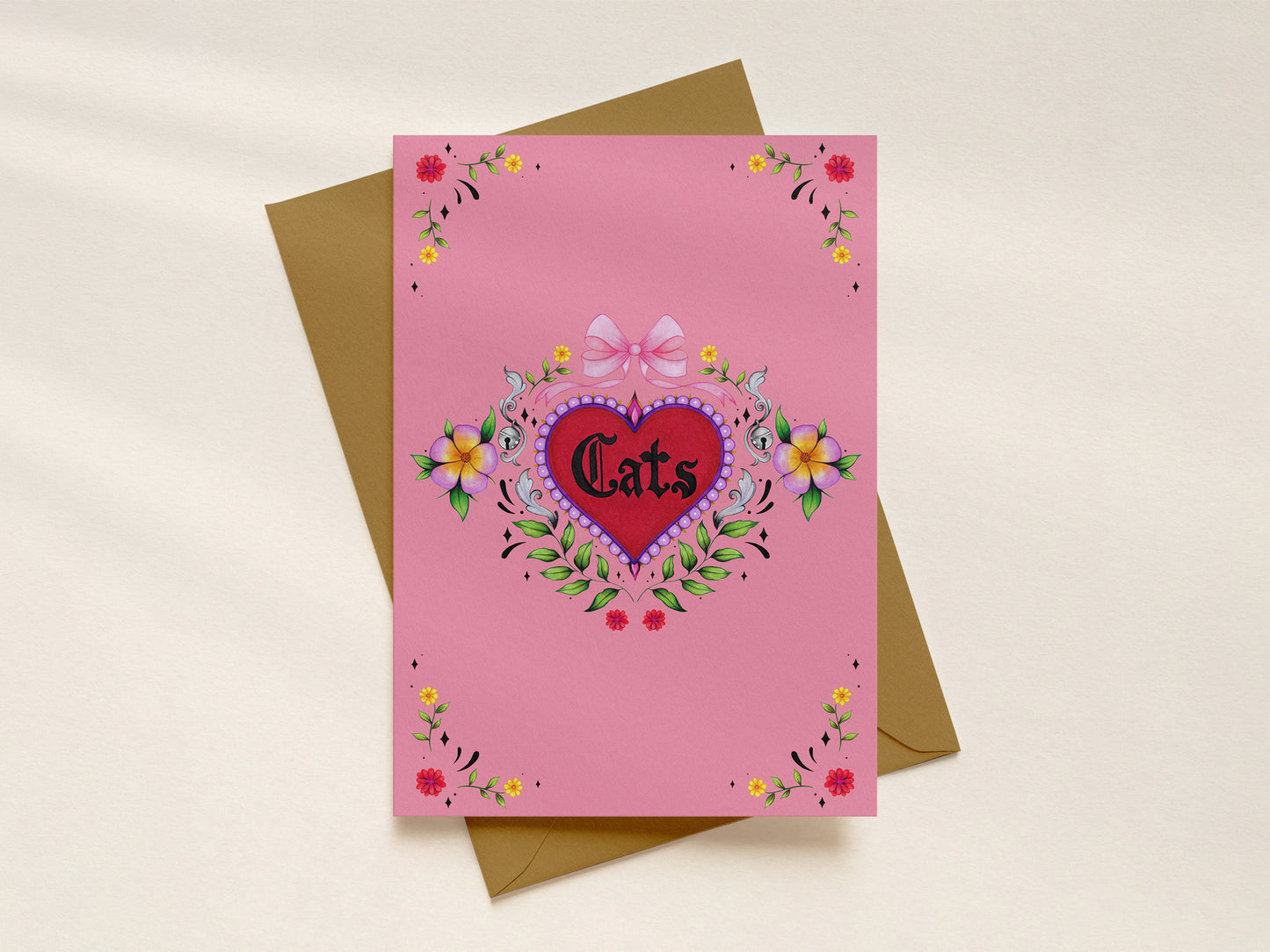 Cats Heart Greeting Card