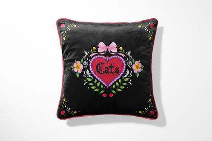 Cats Black Cushion Cover