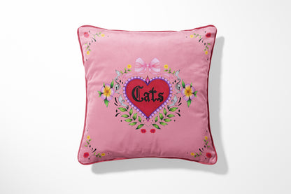 Cats Blush Pink Cushion Cover