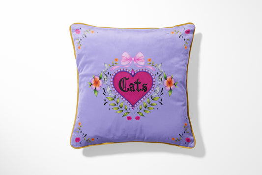 Cats Periwinkle Cushion Cover
