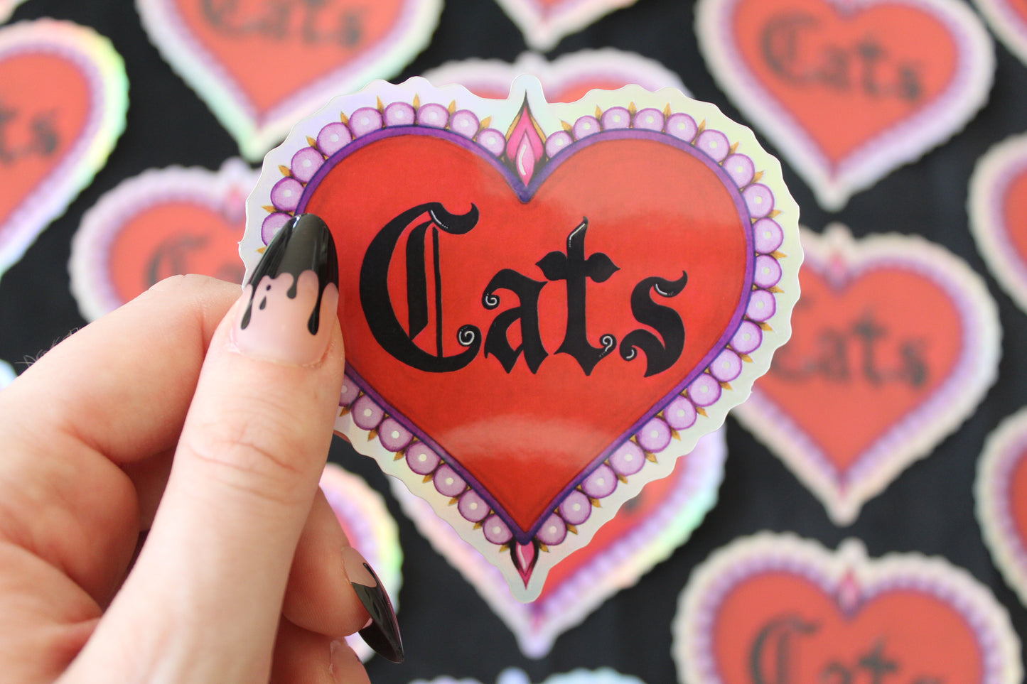 Cats Holographic Vinyl Sticker