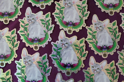 Sphynx Glitter Vinyl Sticker