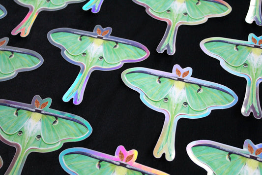 Luna Moth Holographic Vinyl Sticker