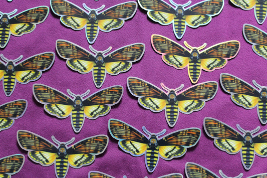 Death's-head Hawkmoth Holographic Vinyl Sticker