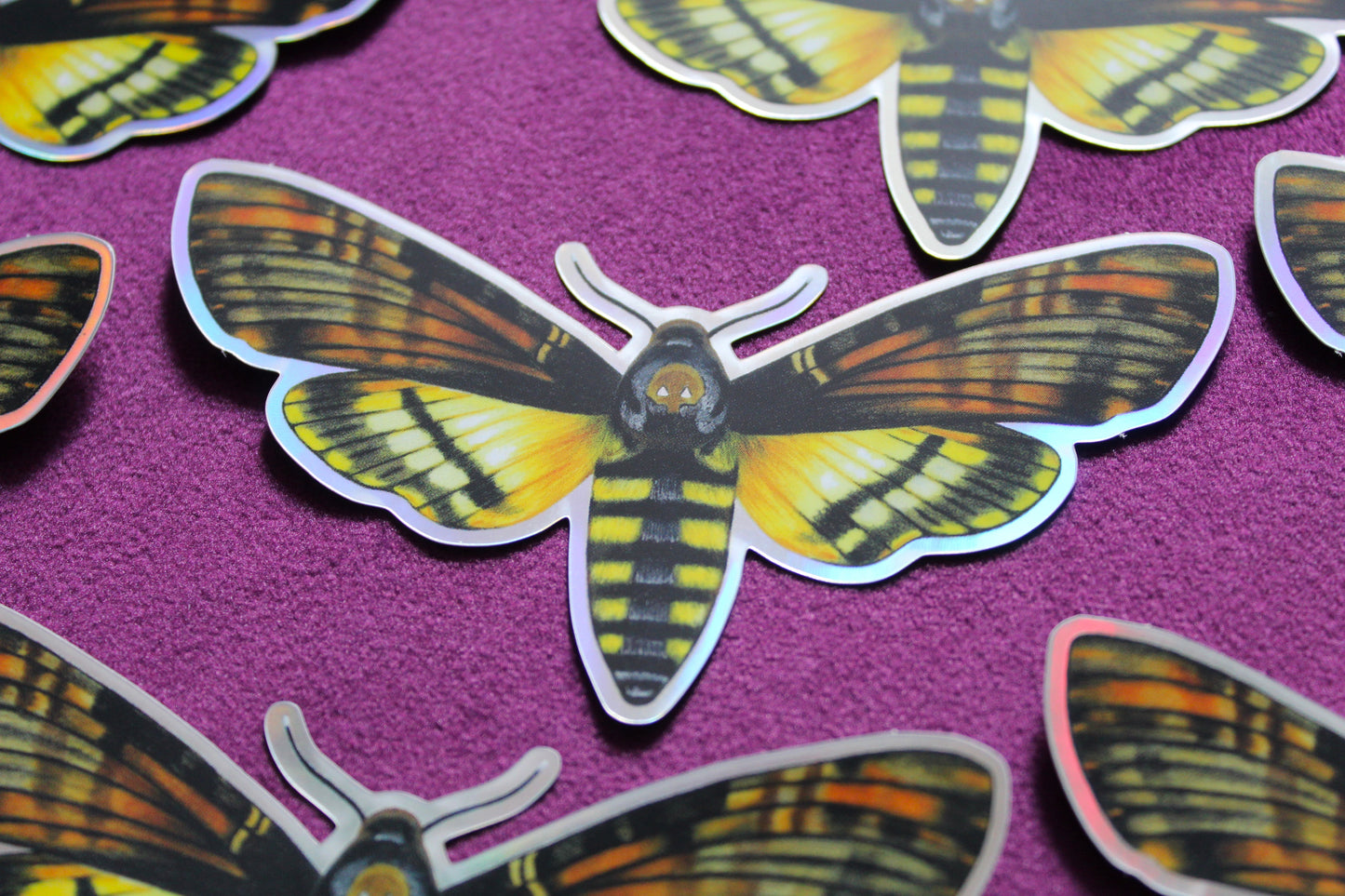 Death's-head Hawkmoth Holographic Vinyl Sticker